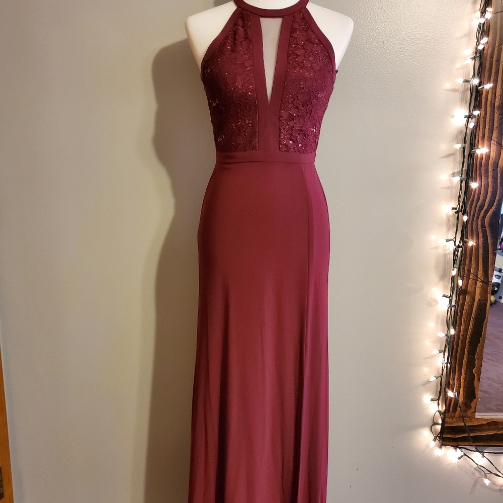 Nightway maroon dress size 4